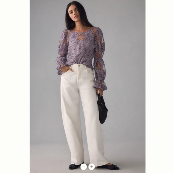 Anthropologie Eva Franco Lace Floral Blouse - Picture 2 of 5